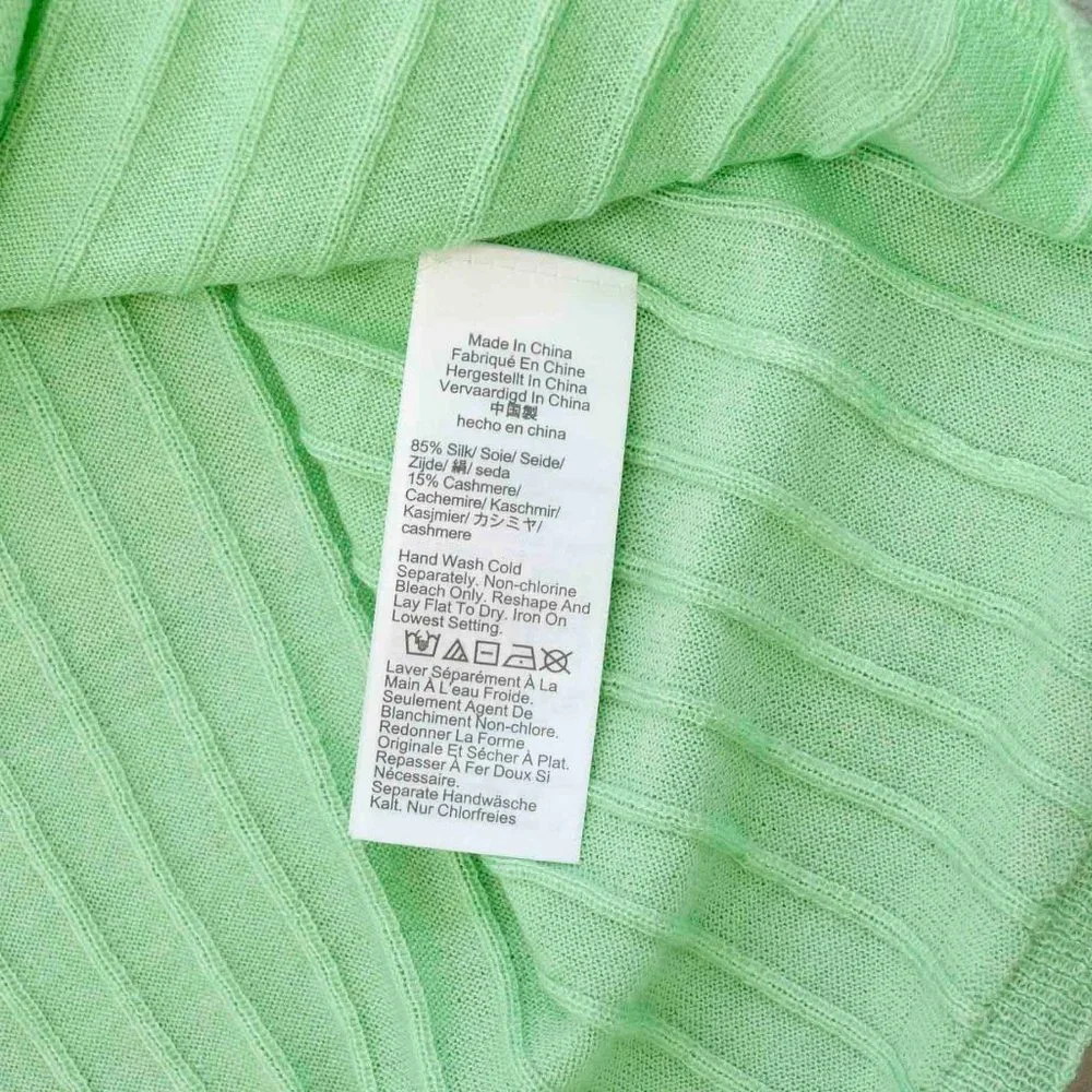 NWT J. Crew Silk and Cashmere Cropped T-Shirt in Frosty Green size L